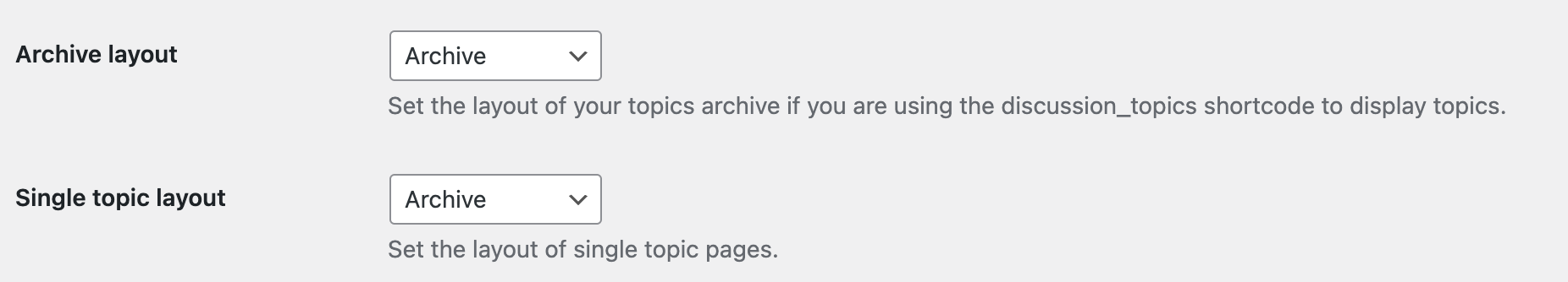 Display categories and tags on archive and single topic layout